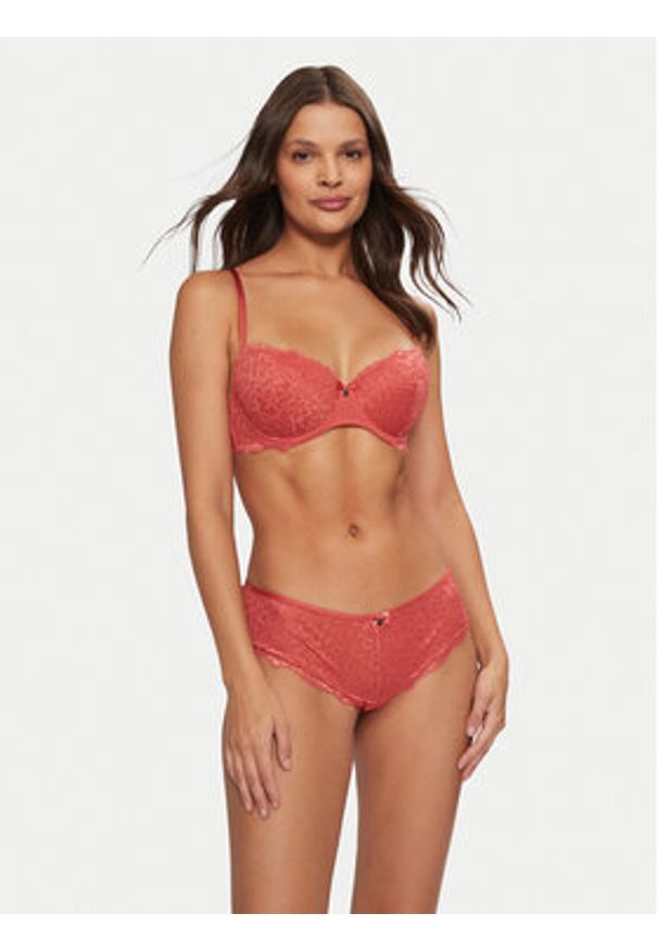 Hunkemöller Biustonosz z fiszbiną Marine 206320 Czerwony. Kolor: czerwony. Materiał: syntetyk