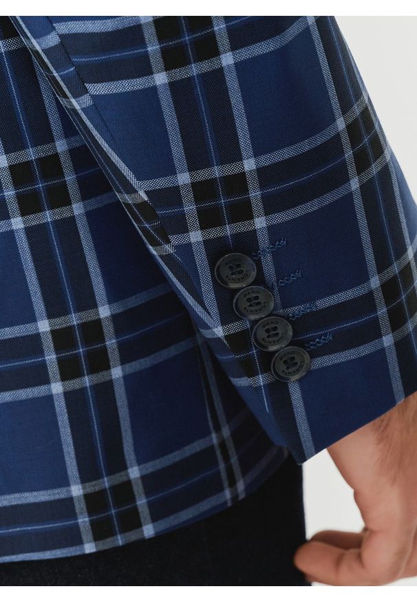PAKO LORENTE – Granatowa marynarka w kratę - Pako Lorente. Kolor: niebieski. Materiał: wełna, poliester