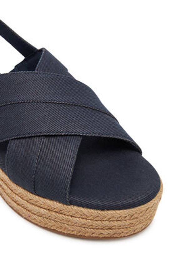 TOMMY HILFIGER - Tommy Hilfiger Espadryle Denim Espadrille Platform Sandal FW0FW08669 Granatowy. Kolor: niebieski. Materiał: materiał. Obcas: na platformie