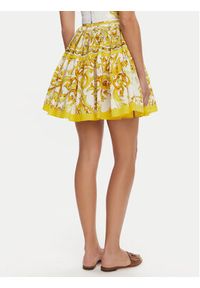 DOLCE & GABBANA - Dolce&Gabbana Spódnica mini F4CB1T HH5DV Żółty Regular Fit. Kolor: żółty. Materiał: bawełna
