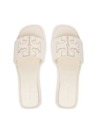 Tory Burch Klapki Double T Sport 79985 Écru. Kolor: kremowy. Materiał: skóra. Styl: sportowy #2