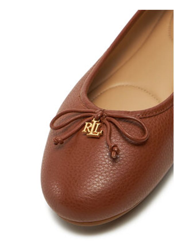 Lauren Ralph Lauren Baleriny 802942766002 Brązowy. Kolor: brązowy. Materiał: skóra