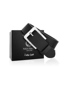 Pasek skórzany 110 CM PAOLO PERUZZI 02Z01110 czarny. Kolor: czarny. Materiał: skóra. Styl: klasyczny, casual, vintage #1