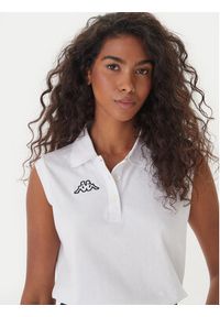 Kappa Polo Logo Tennis 302LR20 Biały Slim Fit. Typ kołnierza: polo. Kolor: biały. Materiał: bawełna #4