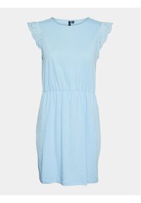 Vero Moda Sukienka letnia Emily 10305216 Błękitny Regular Fit. Kolor: niebieski. Materiał: bawełna. Sezon: lato #5