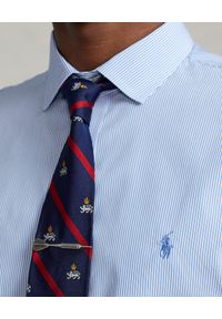 Ralph Lauren - RALPH LAUREN - Niebieska koszula w białe paski Slim Fit. Typ kołnierza: polo. Kolor: niebieski. Materiał: bawełna, prążkowany. Długość rękawa: długi rękaw. Długość: długie. Wzór: paski