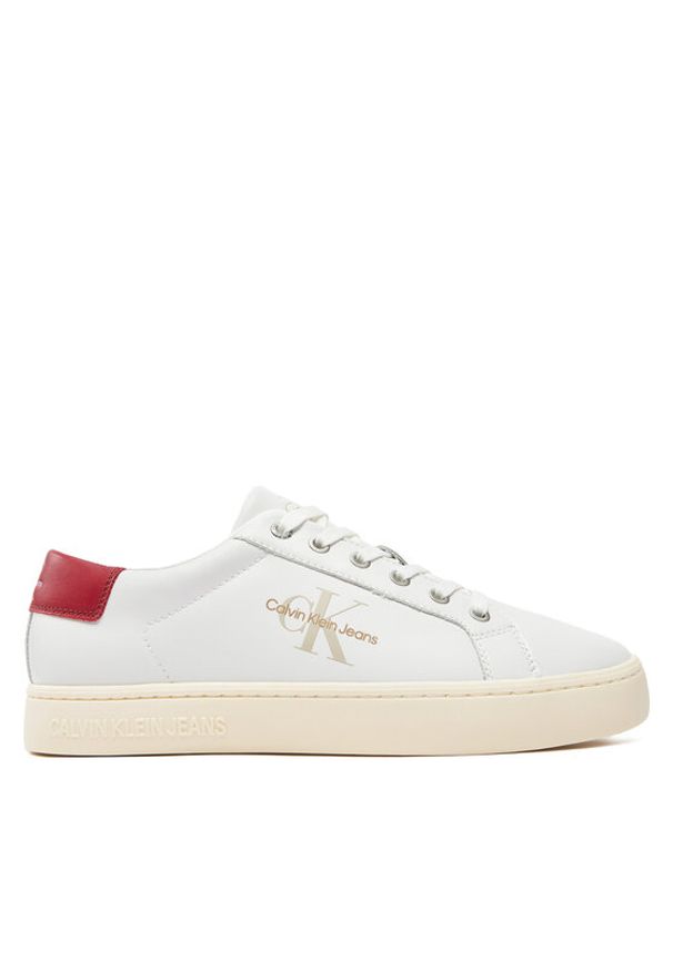 Calvin Klein Jeans Sneakersy Classiccuplowlaceup Lth Ml YM0YM00491 Biały. Kolor: biały