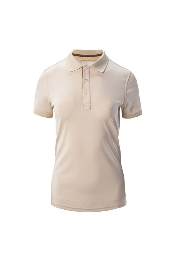 Koszulka damska Magnum Polo Wo's - beżowa, Rozmiar S. Typ kołnierza: polo. Kolor: beżowy. Materiał: tkanina, materiał, poliester, skóra. Długość: długie. Sport: turystyka piesza, fitness, kolarstwo