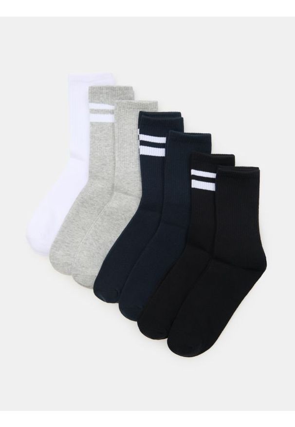 Sinsay - Prążkowane skarpetki 7 pack - wielobarwny. Materiał: prążkowany