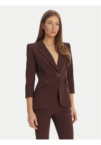 Elisabetta Franchi Marynarka GI-215-61E2-V590 Brązowy Regular Fit. Kolor: brązowy. Materiał: syntetyk #1