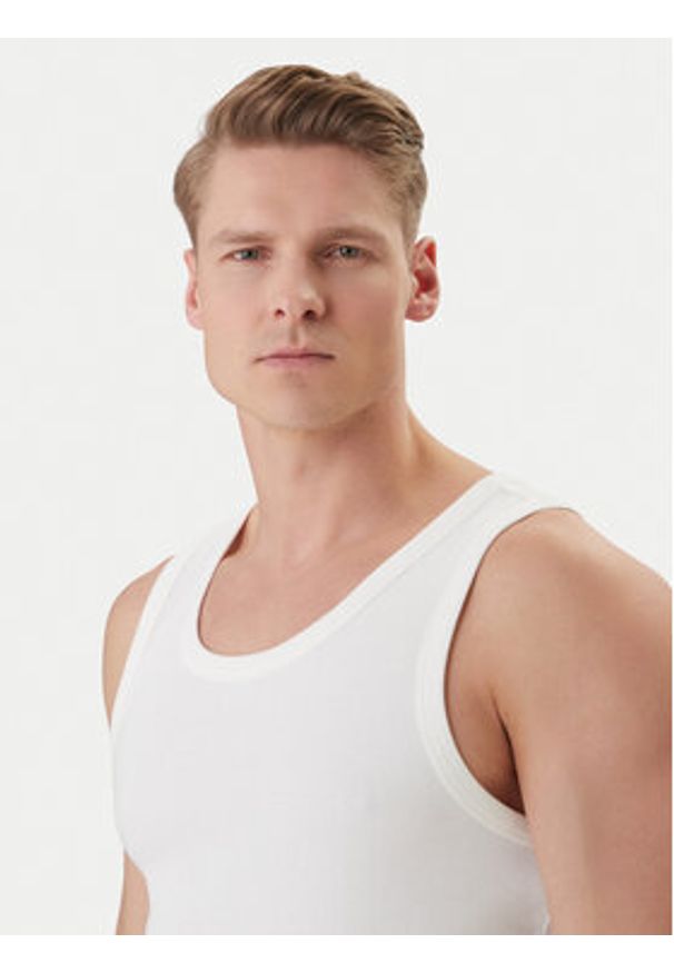 Calvin Klein Jeans Tank top LV04RF272G Biały Regular Fit. Kolor: biały. Materiał: bawełna