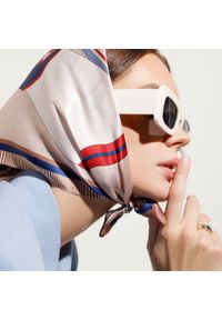 Wittchen - Damska apaszka jedwabna wzorzysta. Kolor: wielokolorowy, beżowy, czerwony. Materiał: jedwab. Wzór: gładki. Styl: elegancki, klasyczny #5