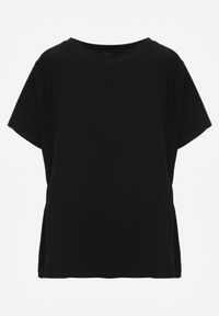 Renee - Czarny T-shirt Basic Oversize z Bawełny Elusis. Okazja: na co dzień. Kolor: czarny. Materiał: bawełna. Styl: casual, elegancki #8