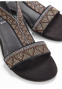 Sandały bonprix Sandały czarny. Kolor: czarny. Styl: glamour #5
