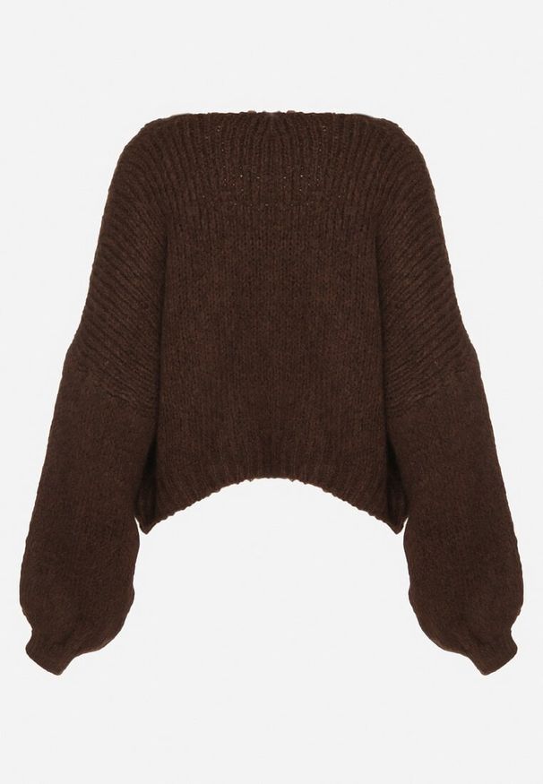 Born2be - Brązowy Kardigan Bez Zapięć z Dodatkowym Topem z Wełną i Wiskozą Fendorie. Kolor: brązowy. Materiał: wełna, wiskoza. Długość rękawa: na ramiączkach. Długość: długie. Styl: elegancki