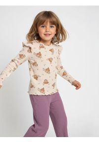 Sinsay - Prązkowana koszulka z długimi rękawami Bambi - beżowy. Kolor: beżowy. Długość rękawa: długi rękaw. Długość: długie #1