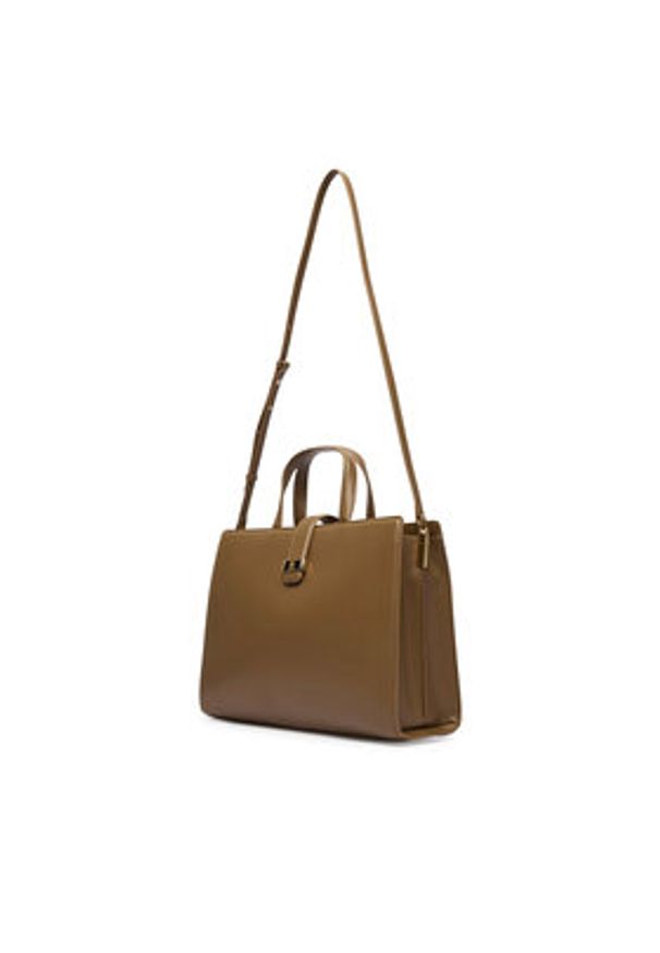 TOMMY HILFIGER - Tommy Hilfiger Torebka Th Heritage Satchel AW0AW18287 Brązowy. Kolor: brązowy. Materiał: skórzane