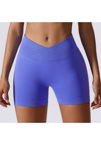 Intica - Szorty sportowe z wysokim stanem odprowadzające wilgoć Rezzan. Stan: podwyższony. Kolor: niebieski. Materiał: tkanina, materiał. Sport: fitness