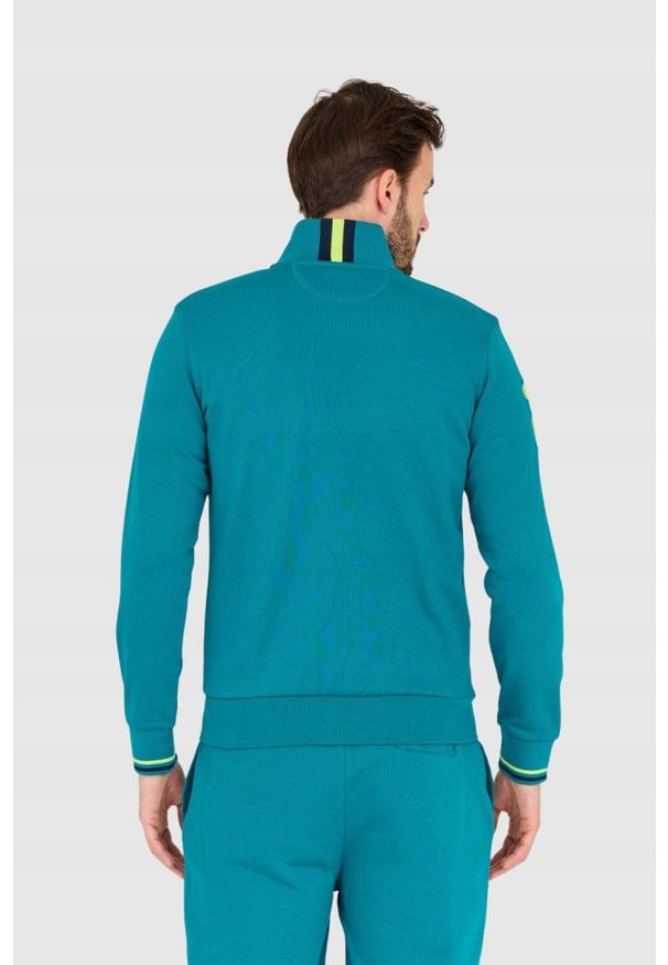 La Martina - LA MARTINA Turkusowa bluza męska na zamek, Rozmiar XL. Kolor: zielony