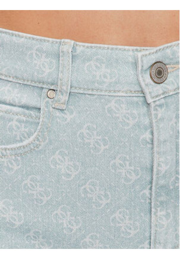 Guess Szorty jeansowe Lella W3GD49 WF5V3 Zielony Relaxed Fit. Kolor: zielony. Materiał: bawełna
