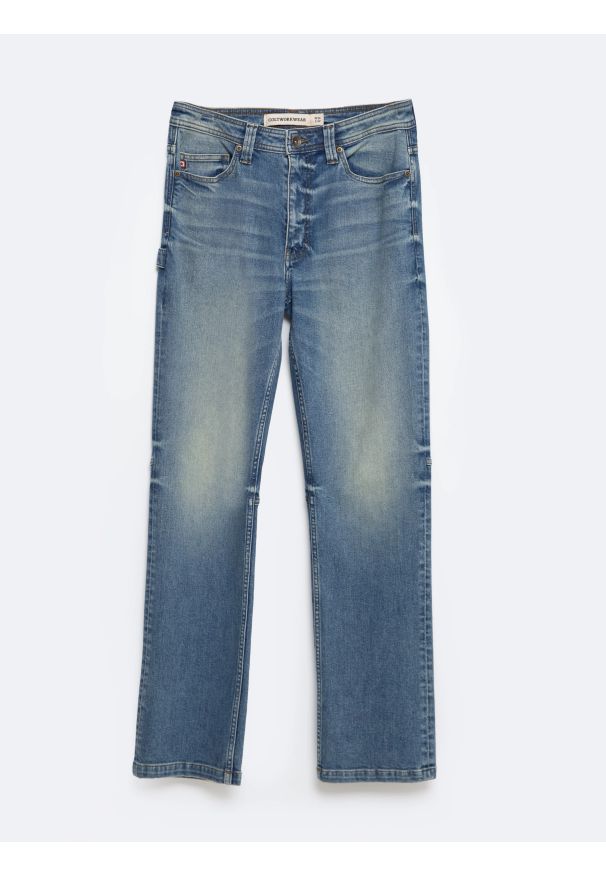 Big-Star - Jeansy męskie z przetarciami niebieskie Colt Workwear 374. Kolor: niebieski. Sezon: zima, jesień. Styl: retro