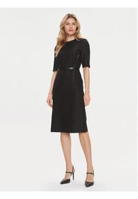 BOSS - Boss Sukienka dzianinowa Depuro 50506987 Czarny Slim Fit. Kolor: czarny. Materiał: wełna #3