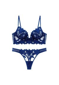 Intica - Komplet bielizny z haftem elegancki styl i komfort Latrena. Kolor: niebieski. Materiał: materiał. Wzór: haft #1