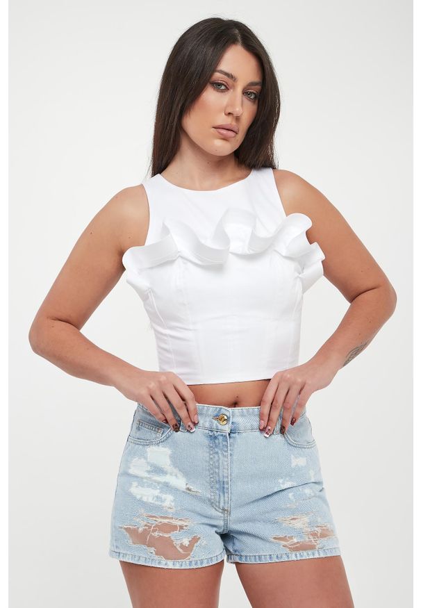 Elisabetta Franchi - Top damski z falbaną ELISABETTA FRANCHI