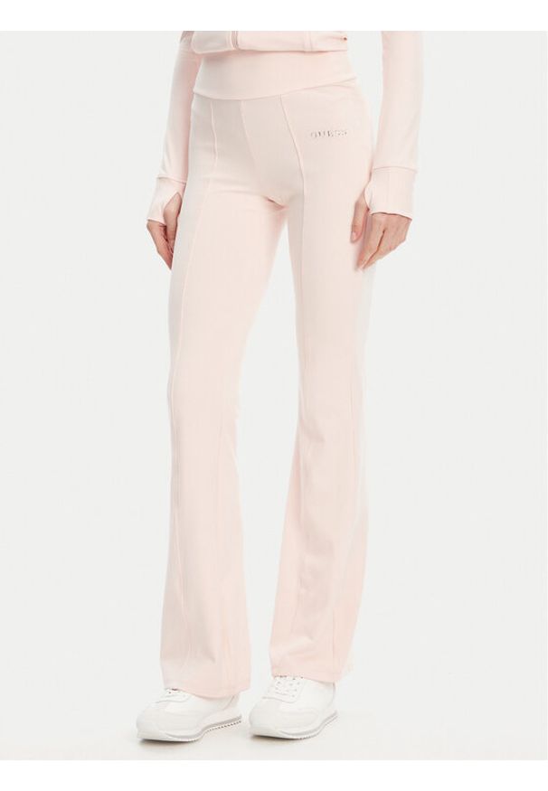 Guess Spodnie dresowe V5RB15 KCD02 Różowy Regular Fit. Kolor: różowy. Materiał: syntetyk
