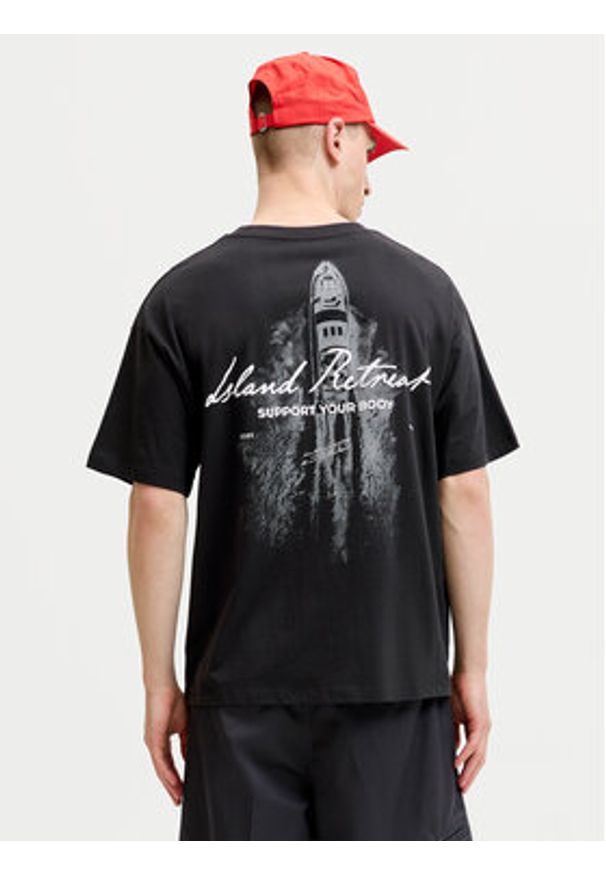 Jack & Jones T-Shirt Eterna 12295544 Czarny Loose Fit. Kolor: czarny. Materiał: bawełna