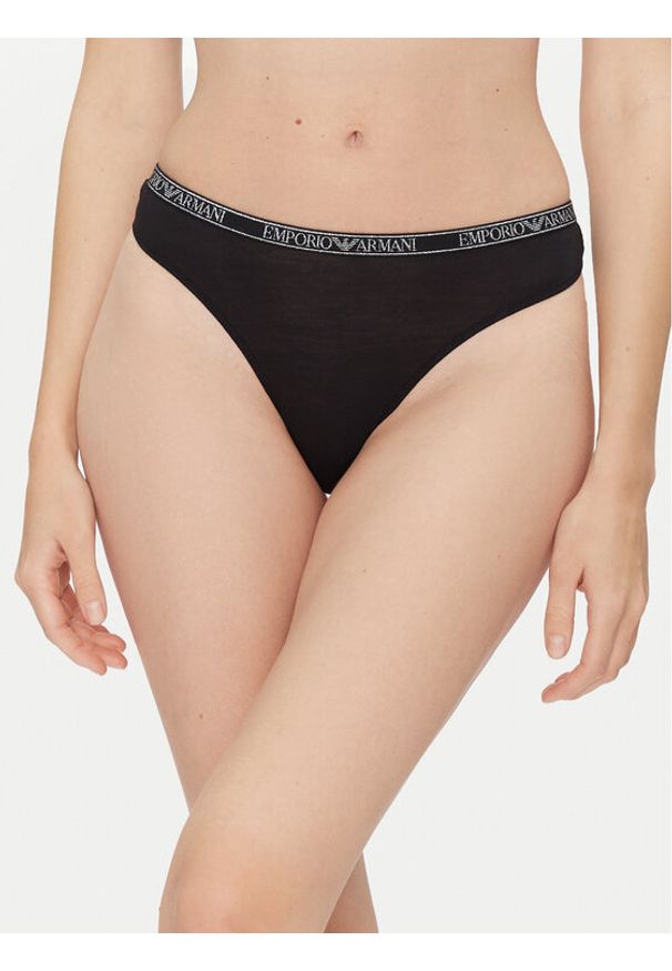 Emporio Armani Underwear Komplet 2 par stringów EW000402 AF10889 MC005 Czarny. Kolor: czarny. Materiał: wiskoza