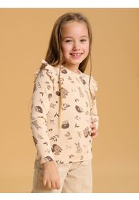 Sinsay - Koszulka z długimi rękawami - beżowy. Kolor: beżowy. Materiał: prążkowany, materiał. Długość rękawa: długi rękaw. Długość: długie. Wzór: motyw zwierzęcy #1