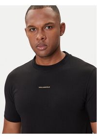 Karl Lagerfeld - KARL LAGERFELD T-Shirt 755051 554235 Czarny Regular Fit. Typ kołnierza: dekolt w karo. Kolor: czarny. Materiał: bawełna #5