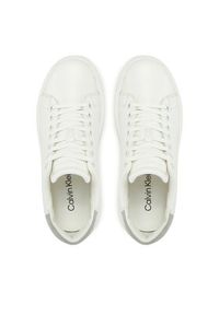 Calvin Klein Sneakersy Cupsole Lace Up - Suede Bt HW0HW02404 Biały. Kolor: biały. Materiał: skóra #3