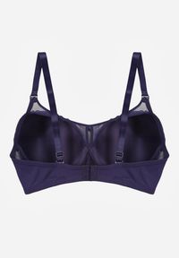 Renee - Granatowy Koronkowy Biustonosz Ozdobiony Przezroczystą Wstawką Acalinai. Kolor: niebieski. Materiał: koronka. Rodzaj stanika: przezroczysty. Wzór: aplikacja #6