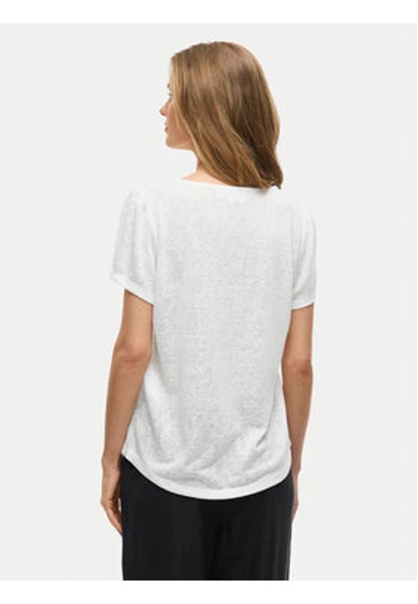 Vila T-Shirt Amer 14093441 Biały Regular Fit. Kolor: biały. Materiał: wiskoza