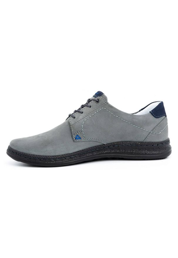 Olivier Buty męskie skórzane casual 930MA szare. Okazja: na co dzień. Kolor: szary. Materiał: skóra. Styl: casual