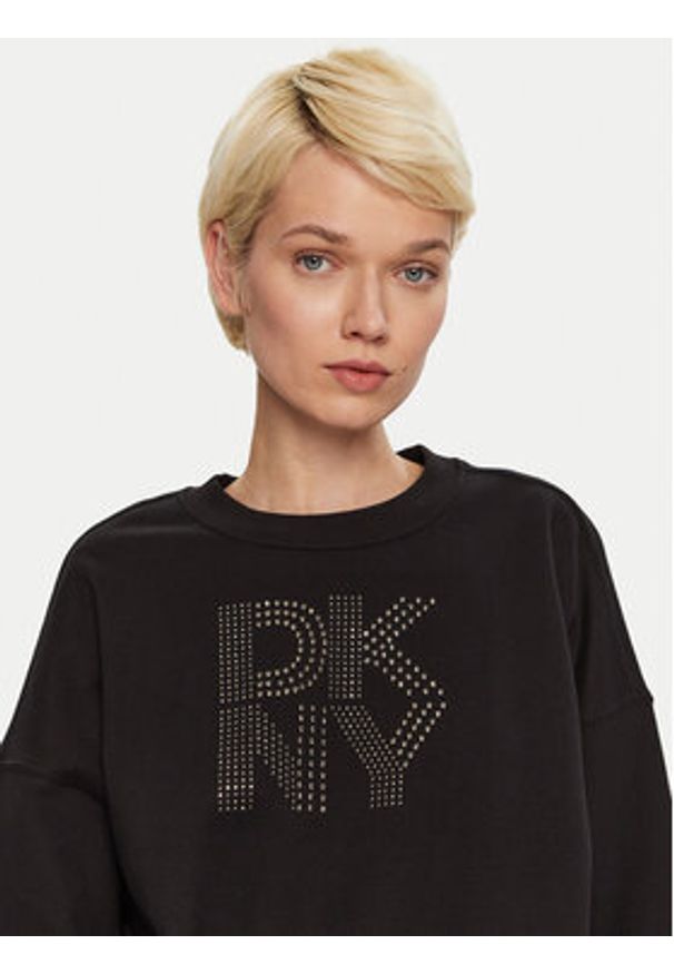 DKNY Sport Bluza DP4T9968 Czarny Loose Fit. Kolor: czarny. Materiał: bawełna, syntetyk. Styl: sportowy