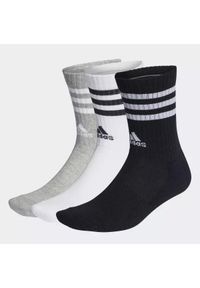 Adidas - Skarpety Męskie adidas 3-Stripes Cushioned Crew 3 Pary. Kolor: biały, wielokolorowy, czarny, szary #1