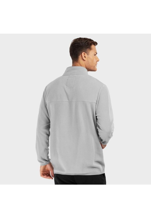 SIROKO - Bluza z cienkiego polaru do sportów zimowych męska Limestone. Kolor: szary. Materiał: polar. Sezon: zima. Sport: narciarstwo