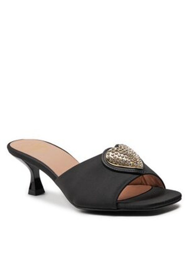 Love Moschino - LOVE MOSCHINO Klapki JA28045G0IJO0000 Czarny. Kolor: czarny. Materiał: skóra