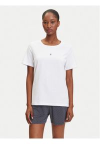 JOOP! Koszulka piżamowa 10224334 Biały Regular Fit. Kolor: biały. Materiał: bawełna