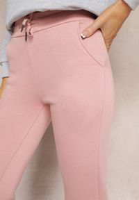 Renee - Różowe Spodnie Dresowe z Regularnym Stanem i Polarem Minnah. Kolor: różowy. Materiał: dresówka, polar. Sezon: zima #4