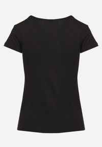 Renee - Czarny Casualowy T-shirt z Bawełny Zeiasha. Okazja: na co dzień. Kolor: czarny. Materiał: bawełna. Styl: casual #5