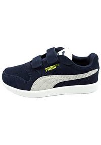 Buty do chodzenia niemowlęce Puma Icra Trainer JR. Zapięcie: rzepy. Kolor: niebieski. Materiał: guma, zamsz, tkanina. Szerokość cholewki: normalna. Sport: turystyka piesza