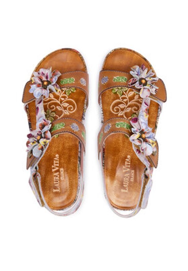 Laura Vita Sandały Liloo 06 Kolorowy. Materiał: skóra. Wzór: kolorowy