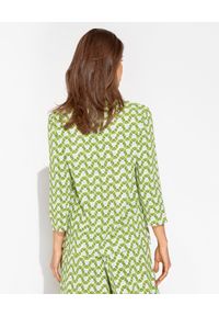 MALIPARMI - Zielona wzorzysta koszula. Okazja: na spotkanie biznesowe, na co dzień, do pracy. Kolor: zielony. Materiał: tkanina, materiał, elastan, wiskoza. Styl: biznesowy, klasyczny, casual, elegancki #2
