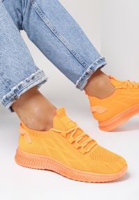 Born2be - Pomarańczowe Buty Sportowe Haritte. Nosek buta: okrągły. Zapięcie: bez zapięcia. Kolor: pomarańczowy. Materiał: guma, materiał. Szerokość cholewki: normalna. Wzór: aplikacja