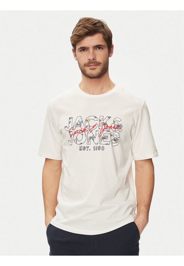 Jack & Jones - Jack&Jones T-Shirt Chill 12248072 Biały Standard Fit. Kolor: biały. Materiał: bawełna