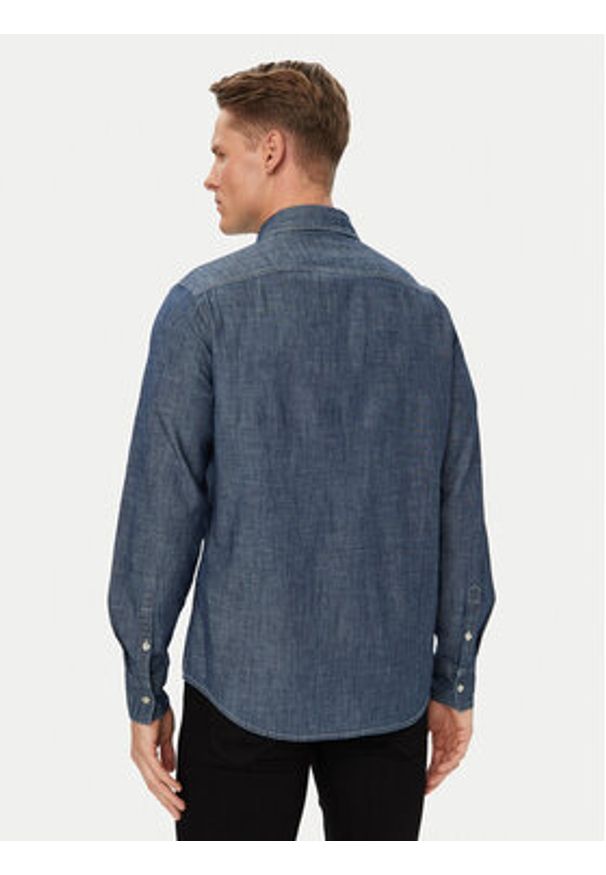 Guess Koszula M6YH44 D1297 Granatowy Regular Fit. Kolor: niebieski. Materiał: bawełna